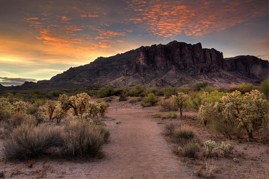 Sunrise in the Superstitions Photograph by Sue Cullumber