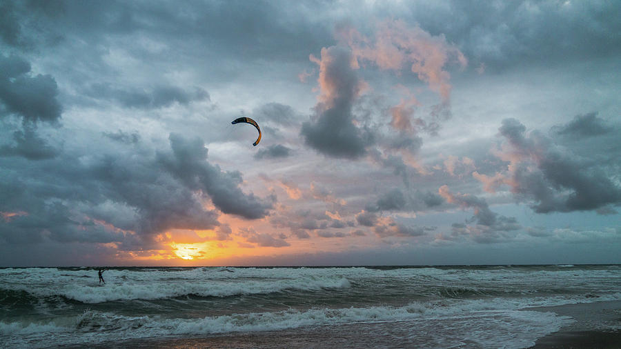 Sunrise Kiteboarder Delray Beach Florida Photograph by Lawrence S Richardson Jr