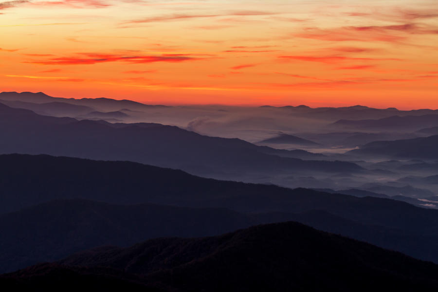 Sunrise Layers in the Smoky Mountains Photograph by Teri Virbickis