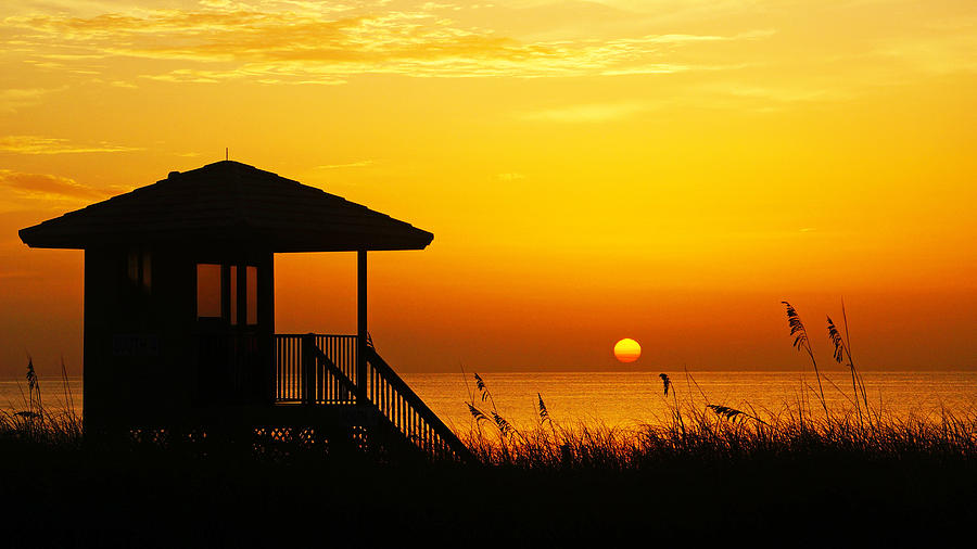 Sunrise Lifeguard Station Photograph by Lawrence S Richardson Jr