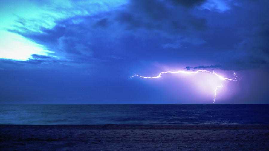 Sunrise Lightning Delray Beach Florida Photograph by Lawrence S Richardson Jr