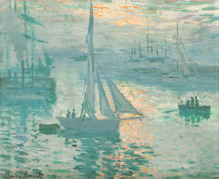 Sunrise Marine Painting By Oscar Claude Monet
