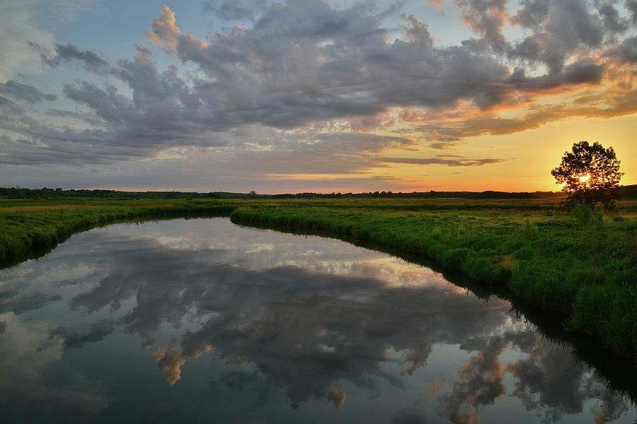 Sunrise Mirror Image in Glacial Park Photograph by Ray Mathis