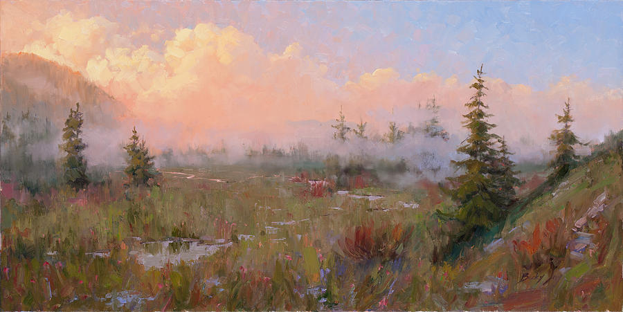 Sunrise Mist Painting by Becky Joy