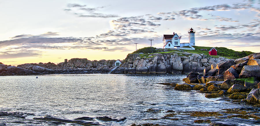 Sunrise Nubble Lighthouse - York - Maine Photograph by Steven Ralser