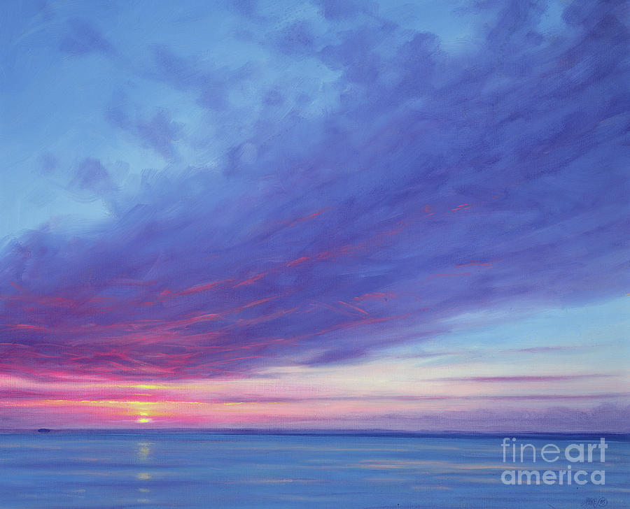 Sunrise off Treasure Cay Painting by Derek Hare