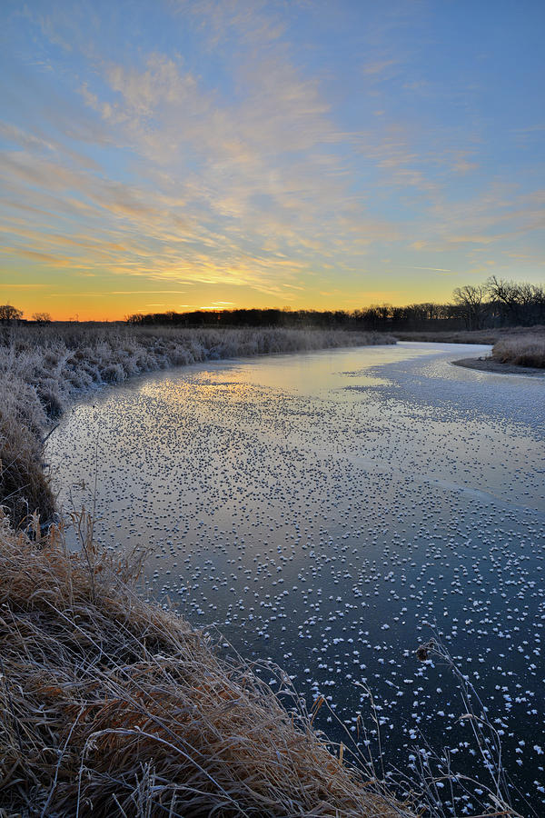 Sunrise on a Sub Zero Morning in Glacial Park Photograph by Ray Mathis