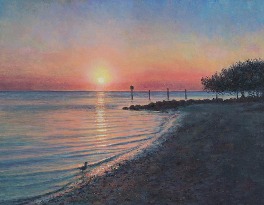 Beach Painting - Sunrise on Captiva by David P Zippi