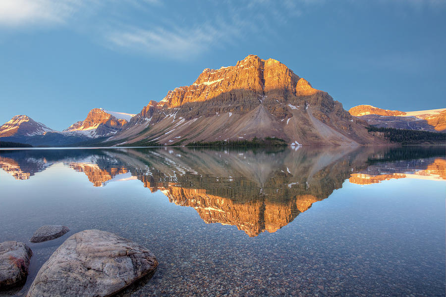 Sunrise On Crowfoot Mountain Bow Lake Banff National Park Alberta