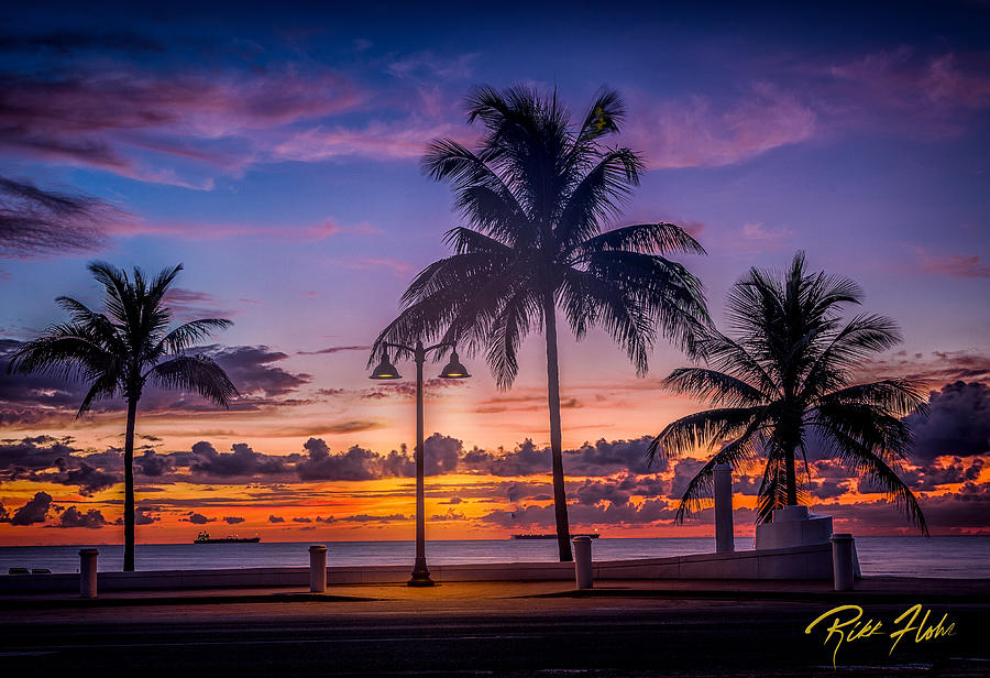 Sunrise on Fort Lauderdale Beach Photograph by Rikk Flohr