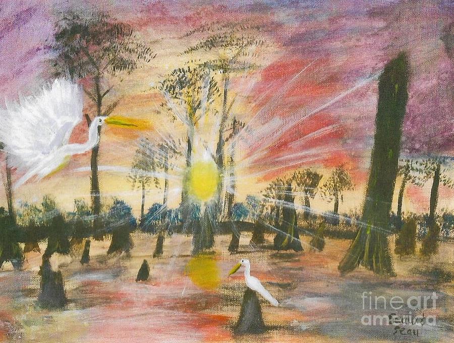 Sunrise on Highway 190 Painting by Seaux-N-Seau Soileau