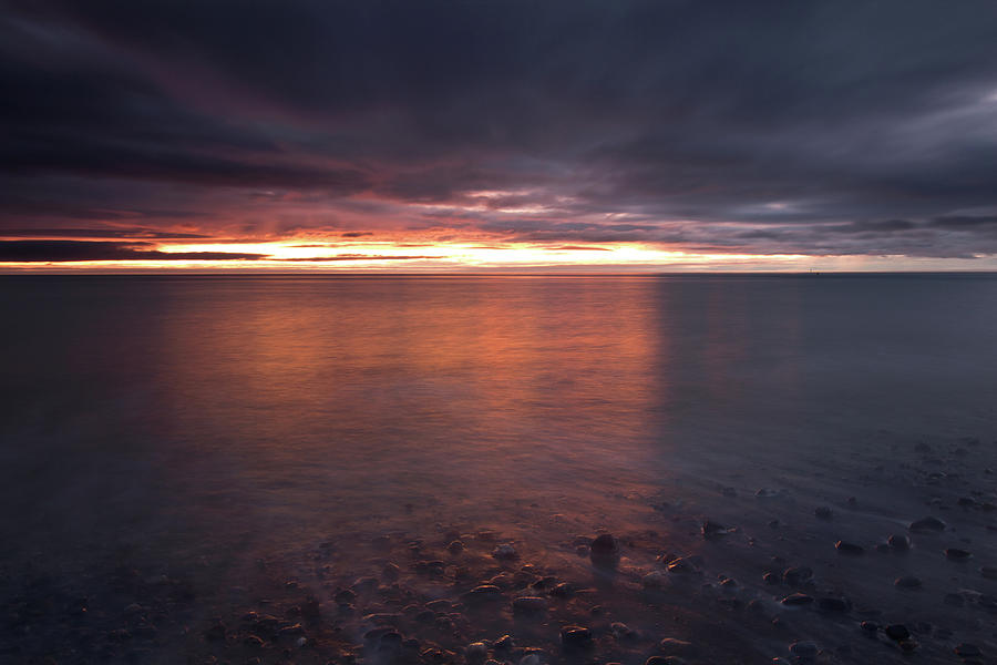 Sunrise on Killiney beach Photograph by Celine Pollard