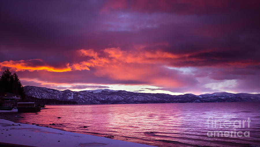 Sunrise on Lake Tahoe Photograph by Leslie Wells