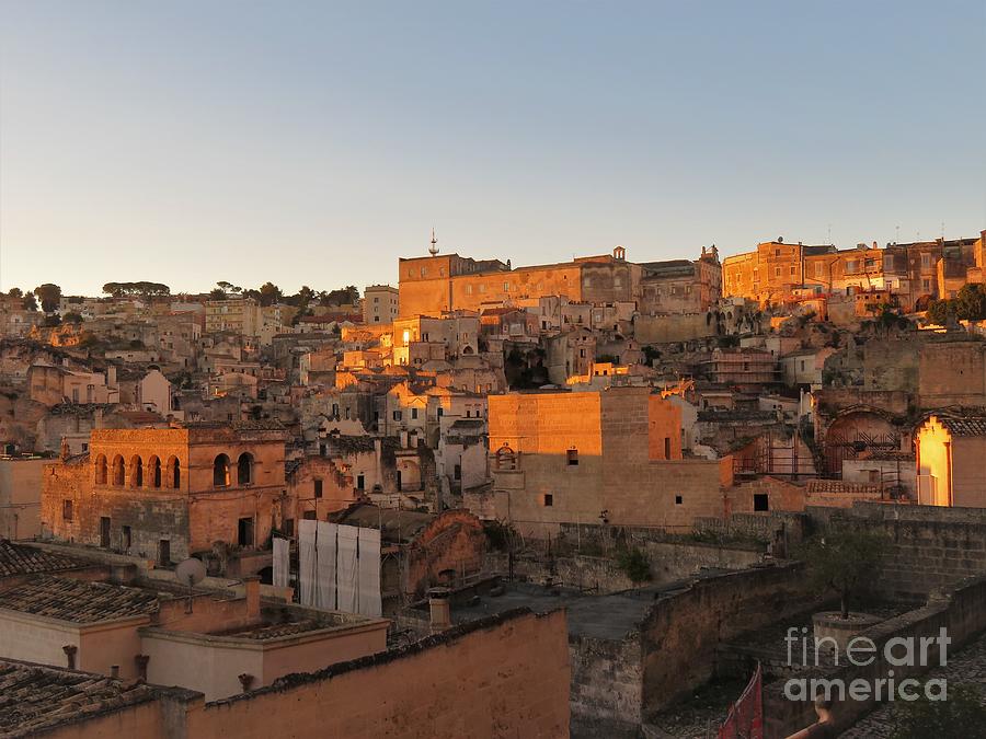 Sunrise on Matera Photograph by Laurie Morgan