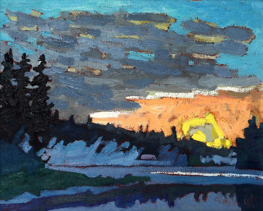 Sunrise on Robinson Lake Painting by Phil Chadwick