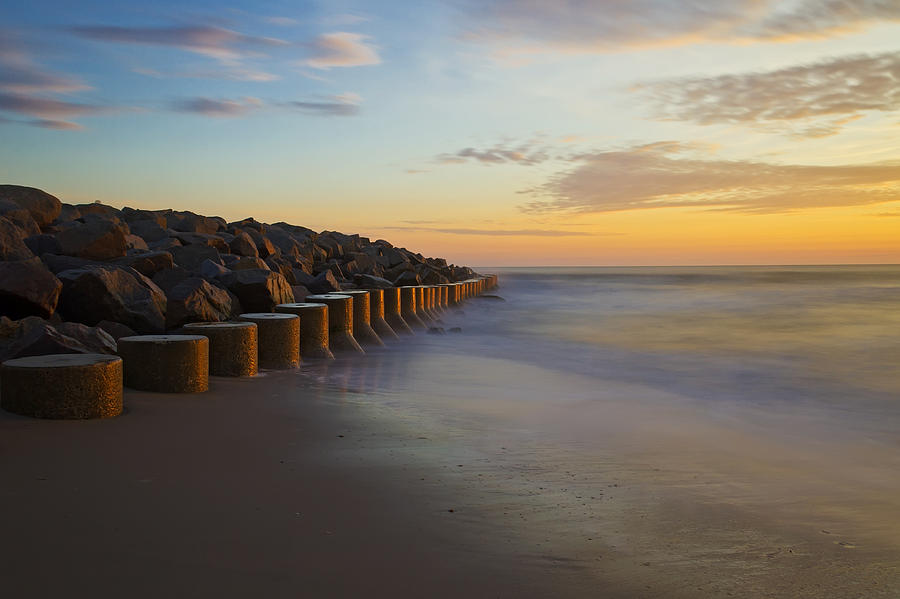 Sunrise on the Beach at Fort Fisher Photograph by Kevin Giannini