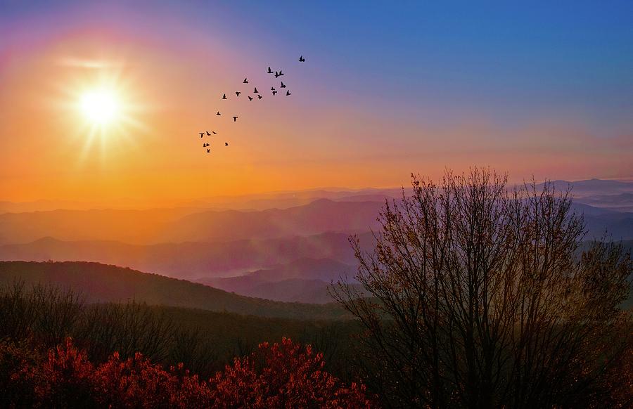 Fall Photograph - Sunrise on the Blue Ridge  by Lynn Bauer