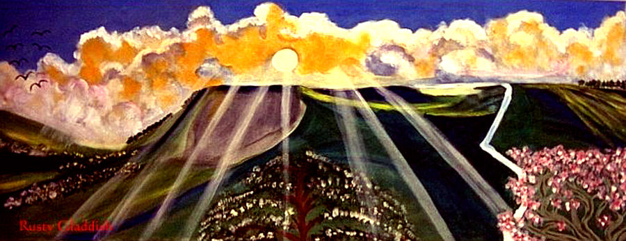 Sunrise on the Darren Mountain Painting by Rusty Gladdish
