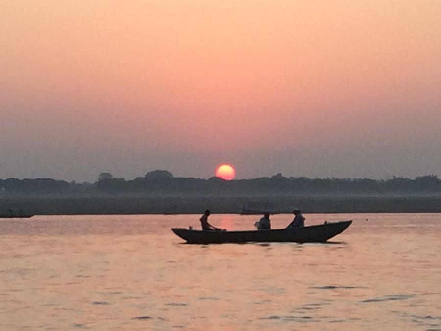 Boat Photograph - Sunrise on the Ganges by Anna Mulvihill