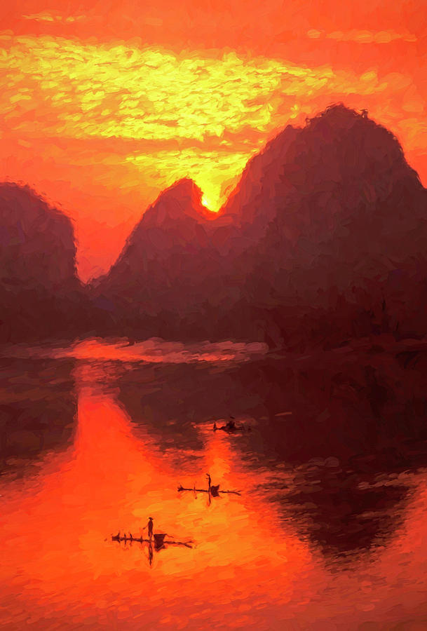 Sunrise on the Lijiang Photograph by Dennis Cox