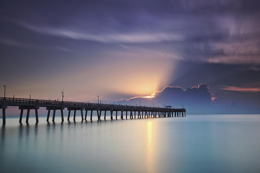 Sunrise On the Pier Photograph by Alberto Audisio