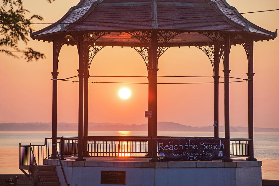 Sunrise on the Revere Beach Bandstand Revere MA Photograph by Toby McGuire