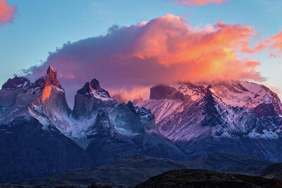 Sunrise in Torres del Paine 1 Photograph by Steven Upton