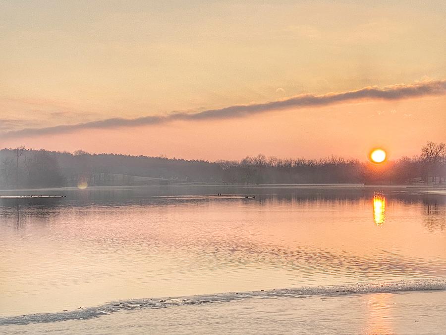 Sunrise over an icy lake Photograph by Sumoflam Photography