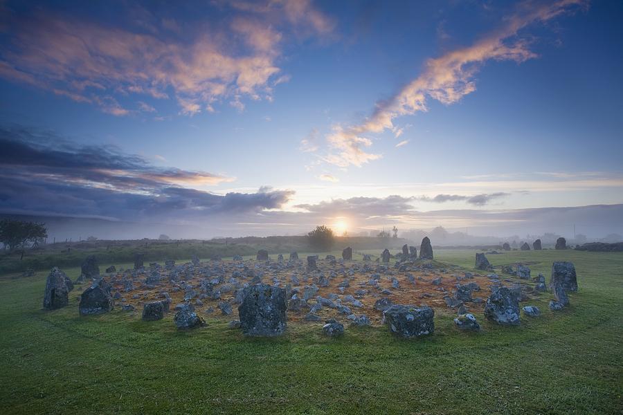 Landscape Photograph - Sunrise Over Beaghmore Stone Circles by Gareth McCormack