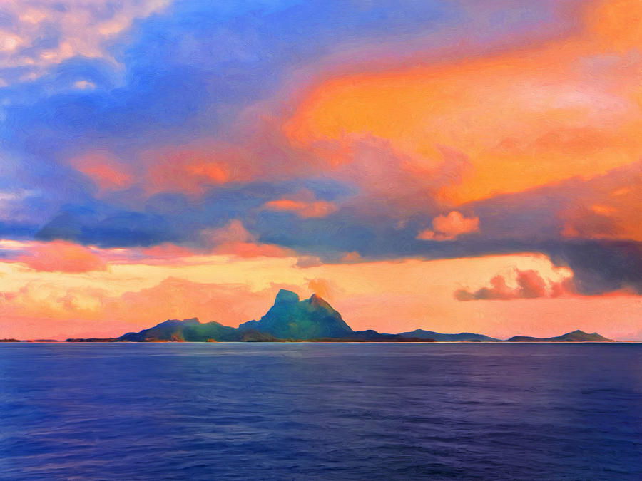 Sunrise Over Bora Bora Painting by Dominic Piperata