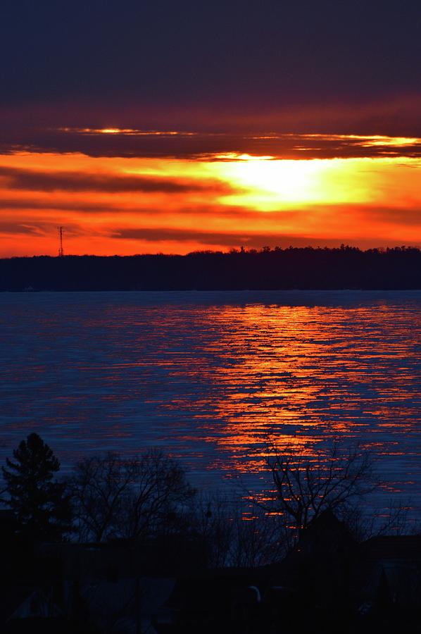 Sunrise Over Frozen Kempenfelt Bay  Photograph by Lyle Crump