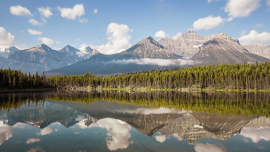 Sunrise over Herbert Lake, Banff National Park Photograph by India Blue ...