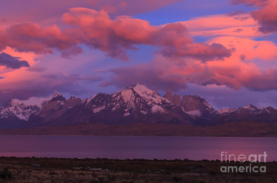 Sunrise over Lago Sarmiento in Patagonia Chile Photograph by Louise Heusinkveld