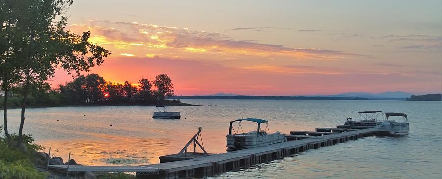 Sunrise over Lake Champlain Photograph by Lisa Dunn