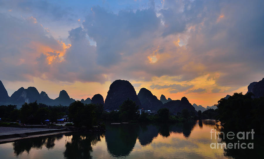 Sunrise Over Li River Photograph by Yinguo Huang - Fine Art America