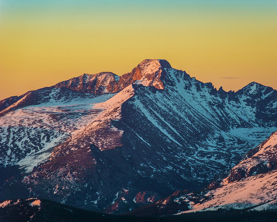 Rocky Mountain National Park Photograph - Sunrise Over Longs Peak by Chelsea Stockton