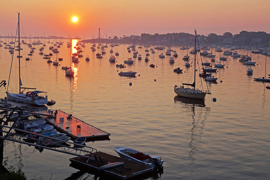 Sunrise Over Marblehead Harbor on a Hazy Summer Morning Photograph by Toby McGuire