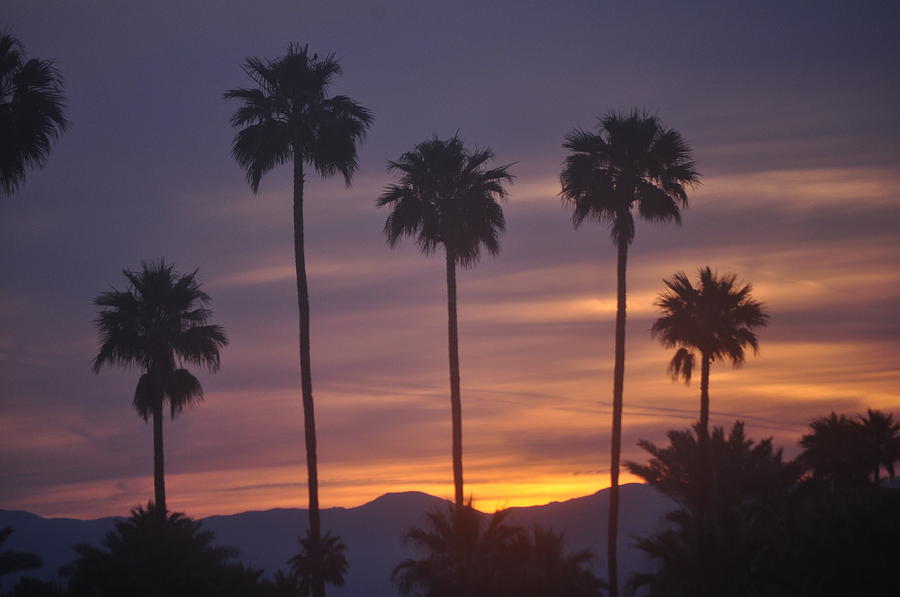 Sunrise Over Mountains Palm Desert Photograph by Jay Milo
