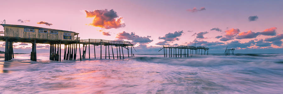 Sunrise over Outer Banks Fishing Pier in Frisco Photograph by Ranjay Mitra