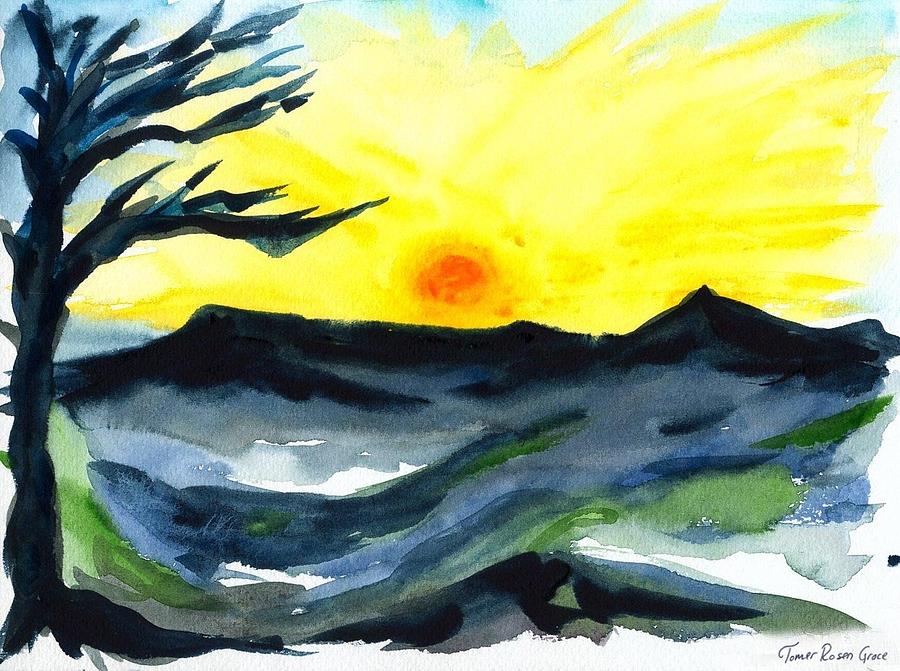 Nature Painting - Sunrise over the Alps by Tomer Rosen Grace