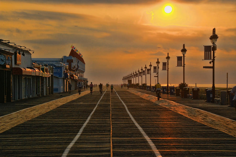 Summer Photograph - Sunrise Over the Boardwalk by Allen Beatty