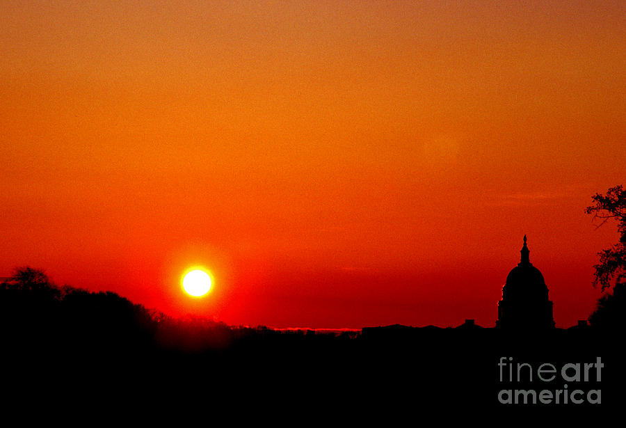 Sunrise over the Capitol Washington DC Photograph by Thomas R Fletcher