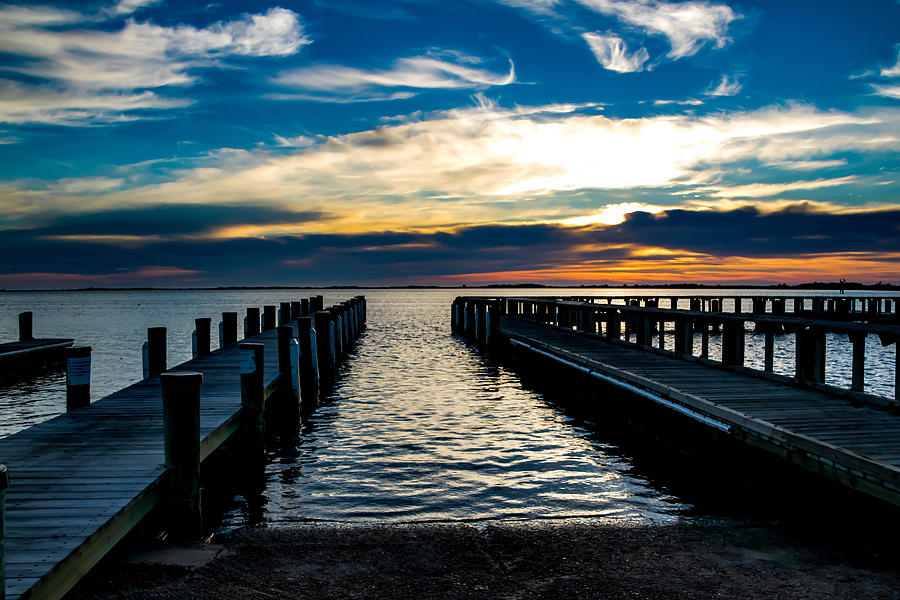 Sunrise over the docks Photograph by Carol Ward - Fine Art America