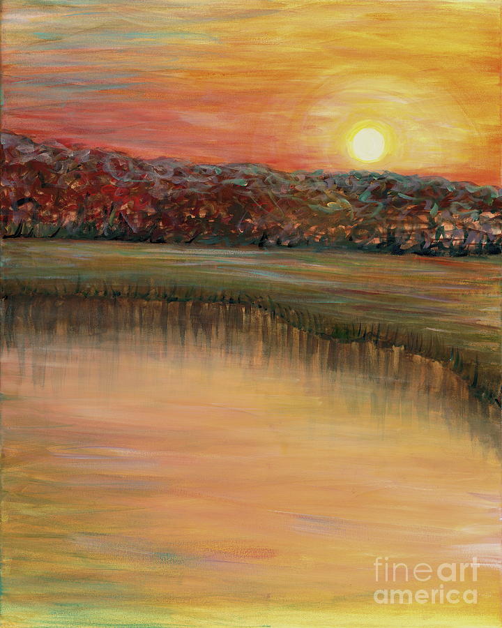 Sunrise Over the Marsh Painting by Nadine Rippelmeyer
