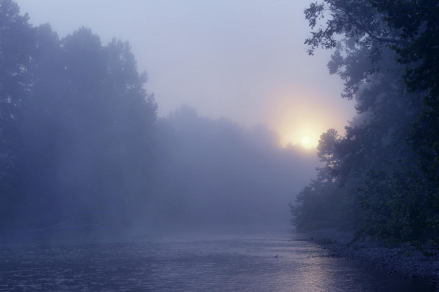 Sunrise over the Meramec River Photograph by Robert Charity