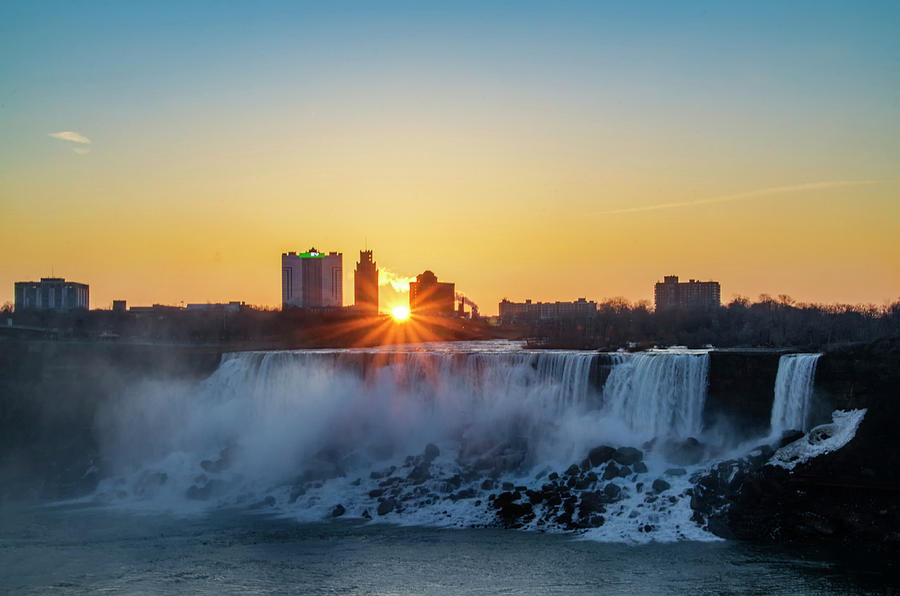 Sunrise over the Niagara Falls Photograph by Bill Cannon