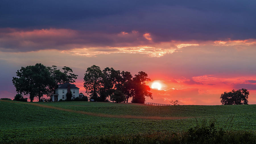 Sunrise over Virginia Farm Photograph by Lori Coleman