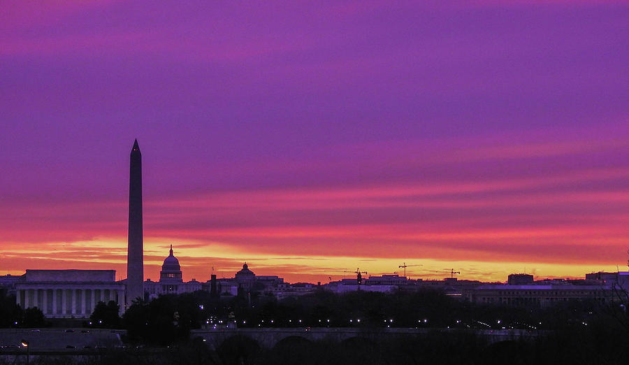 Sunrise Photograph - Sunrise over Washington DC by Christopher Fukuda Sunrise Photograph - Sunrise over Washington DC by Christopher Fukuda