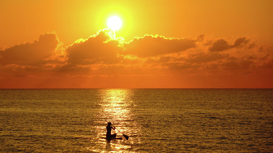 Sunrise Paddle Boarder Delray Beach Florida Photograph by Lawrence S Richardson Jr