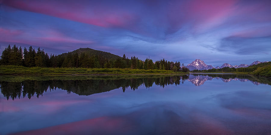 Sunrise Panorama at Oxbow Bend Photograph by Andrew Soundarajan